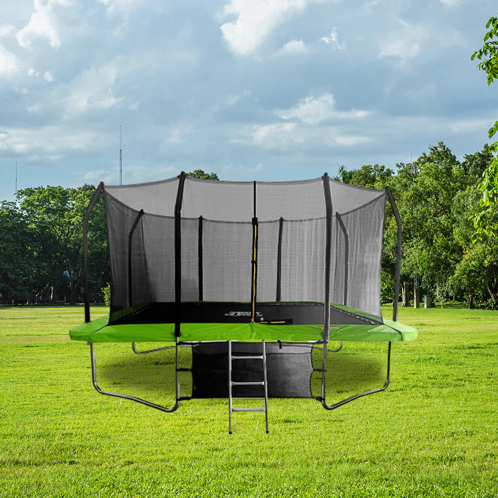POP MASTER 9FT x 12FT Rectangular Trampoline with Spring Ladder Safety Net Kids - Image 4