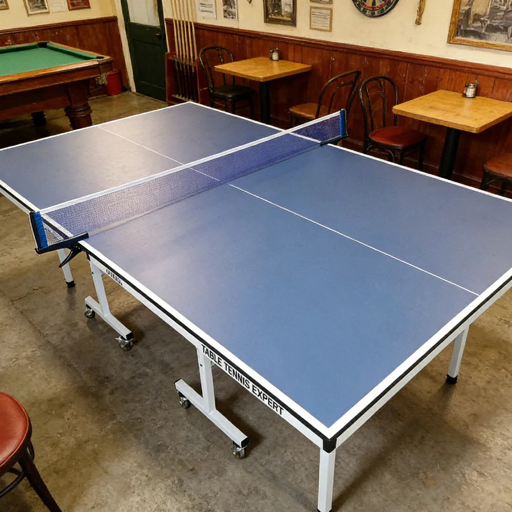 PRIMO Optimal 16mm Indoor  Blue Top Foldable Solo Play Table Tennis Pingpong Table-Bats Balls Net - Image 13