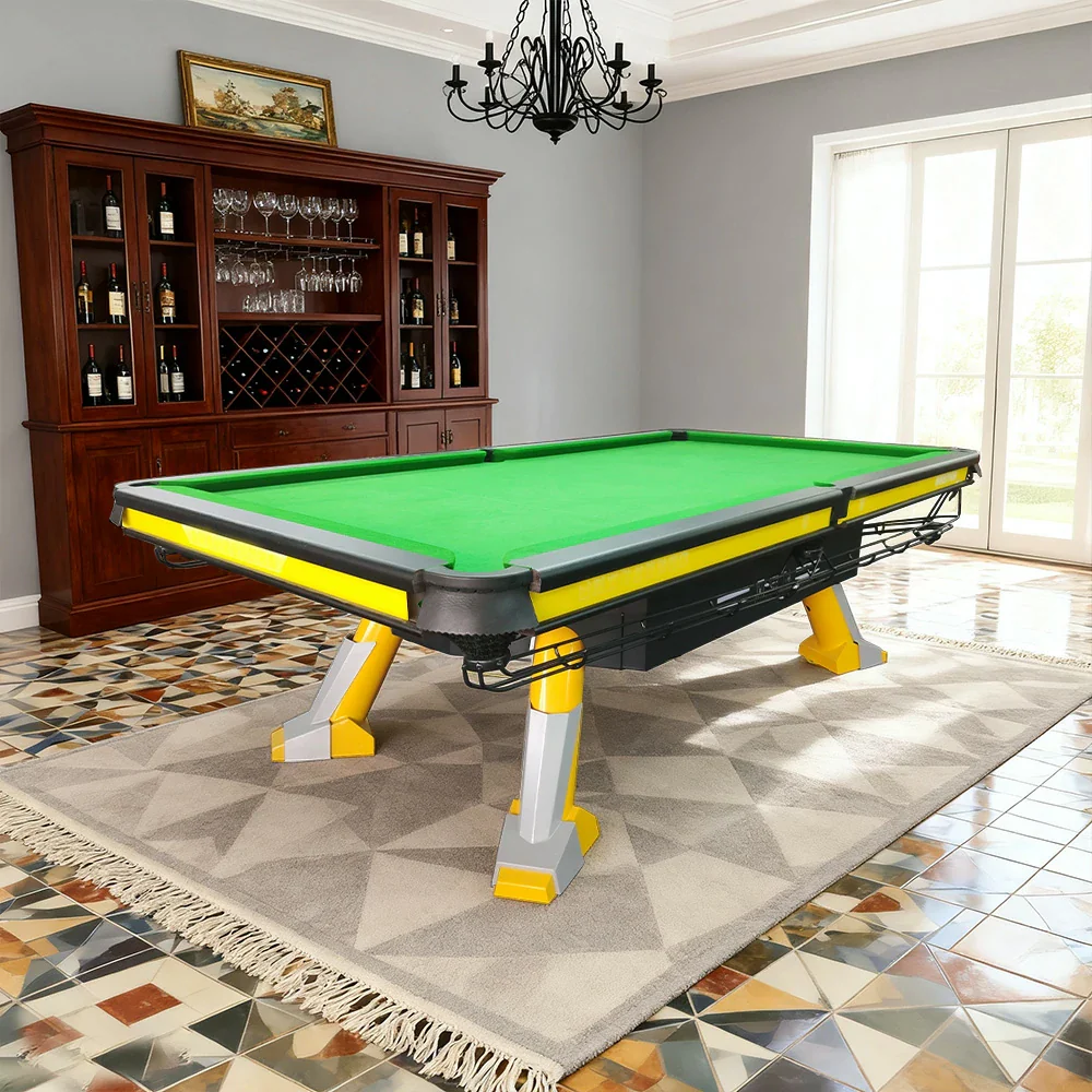 QUESLA 9FT High-End Billiard Table - Oak Carbon Fiber Rail, Precision Slate Surface, Colorful Underframe, Free Accessories Package - Image 4