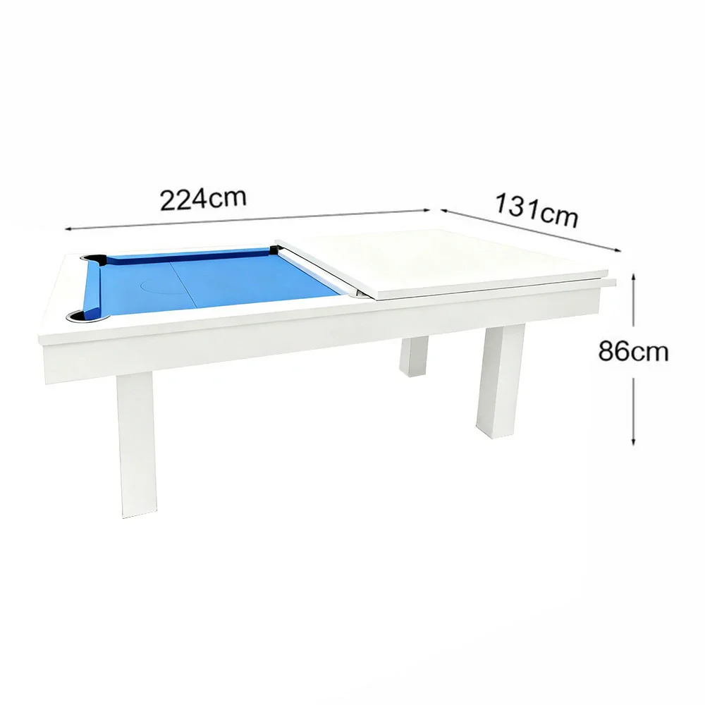 QUESLA 7FT Luxurious Slate Pool /Dining / Billiard Table Free Accessories- White Frame Blue Felt - Image 7