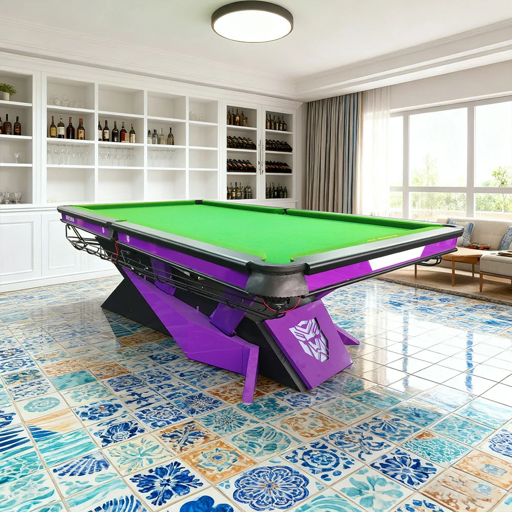 QUESLA 9FT Billiard Table - Oak Carbon Fiber Rail, Bluestone Slate Surface, Alloy Pockets, Durable Precision Play, Free Accessories Package - Image 2