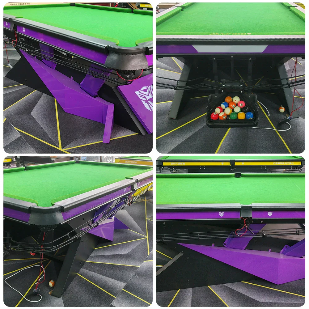 QUESLA 9FT Billiard Table - Oak Carbon Fiber Rail, Bluestone Slate Surface, Alloy Pockets, Durable Precision Play, Free Accessories Package - Image 3