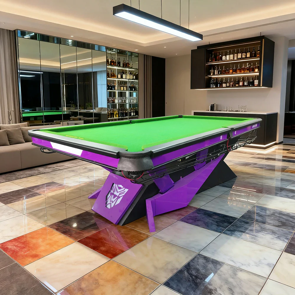 QUESLA 9FT Billiard Table - Oak Carbon Fiber Rail, Bluestone Slate Surface, Alloy Pockets, Durable Precision Play, Free Accessories Package - Image 4