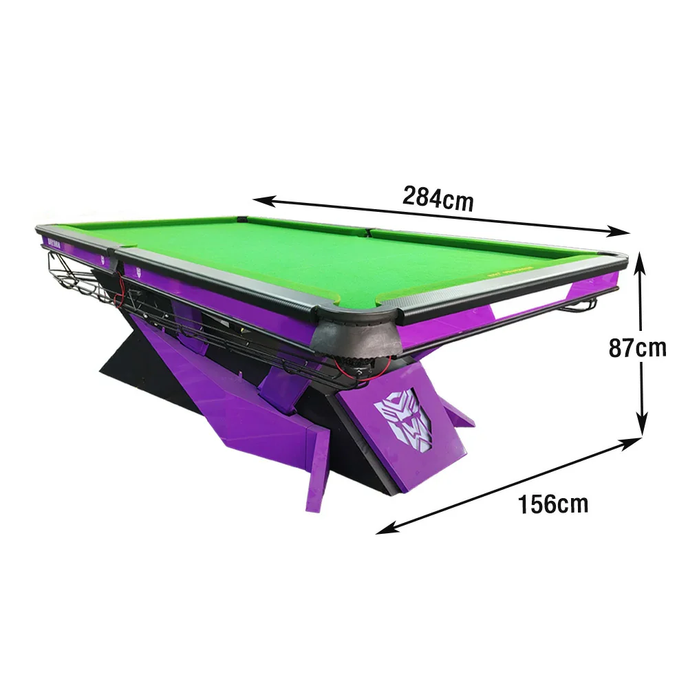 QUESLA 9FT Billiard Table - Oak Carbon Fiber Rail, Bluestone Slate Surface, Alloy Pockets, Durable Precision Play, Free Accessories Package - Image 5
