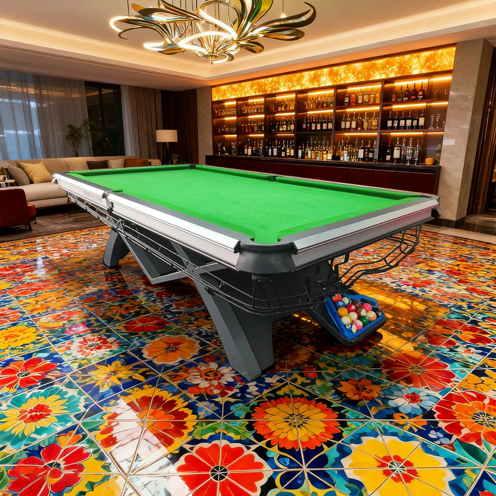QUESLA 9FT Billiard Table - 1.2cm Solid Build, Oak & Aluminum Alloy Frame, Copper Pockets, Stable Precision Play, Free Accessories Package - Image 4