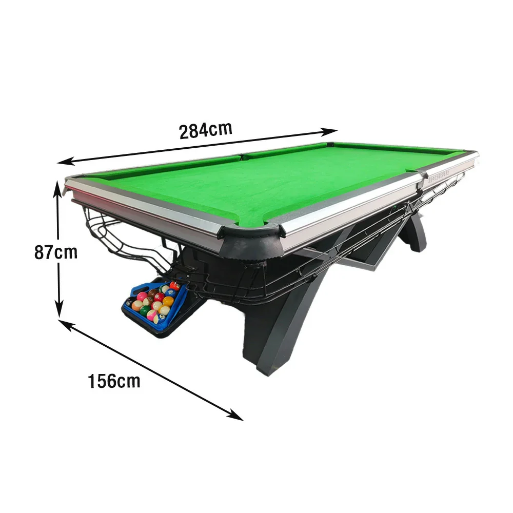 QUESLA 9FT Billiard Table - 1.2cm Solid Build, Oak & Aluminum Alloy Frame, Copper Pockets, Stable Precision Play, Free Accessories Package - Image 5