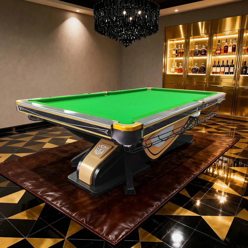 QUESLA 9FT Billiard Table - Oak Carbon Fiber Rail, Bluestone Slate Surface, Alloy Pockets, Durable Precision Play, Free Accessories Package - Image 2