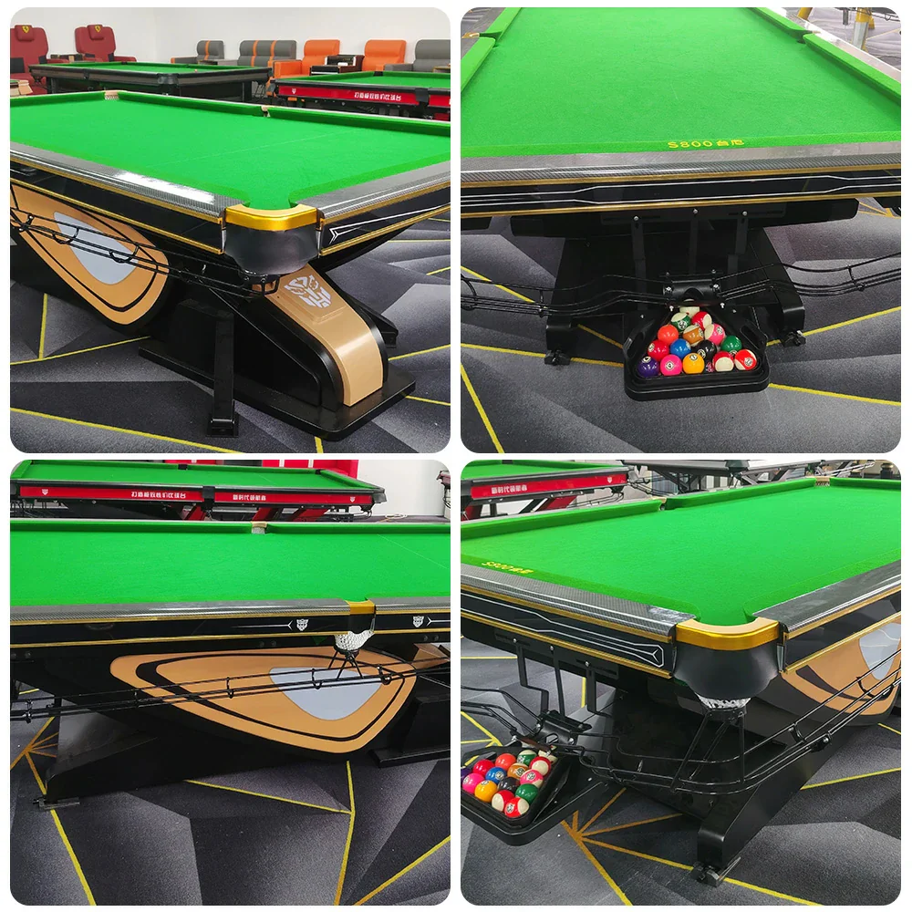 QUESLA 9FT Billiard Table - Oak Carbon Fiber Rail, Bluestone Slate Surface, Alloy Pockets, Durable Precision Play, Free Accessories Package - Image 3