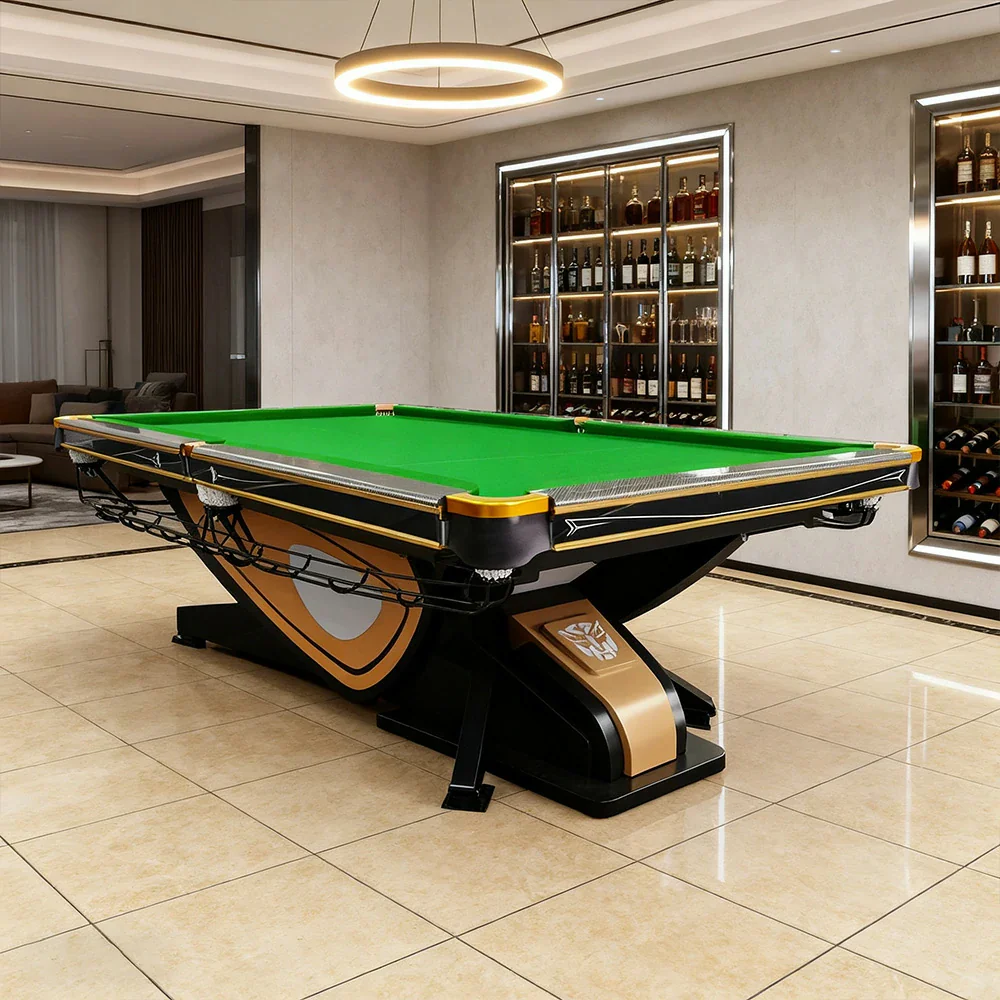 QUESLA 9FT Billiard Table - Oak Carbon Fiber Rail, Bluestone Slate Surface, Alloy Pockets, Durable Precision Play, Free Accessories Package - Image 4