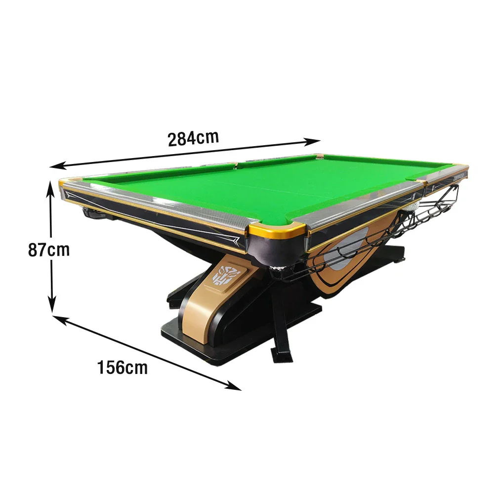 QUESLA 9FT Billiard Table - Oak Carbon Fiber Rail, Bluestone Slate Surface, Alloy Pockets, Durable Precision Play, Free Accessories Package - Image 5