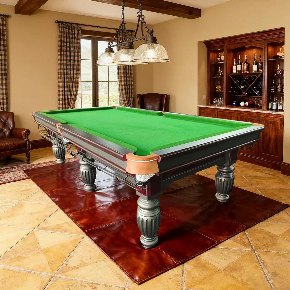 QUESLA 9FT Billiard Table - Solid Oak Frame, Bluestone Slate Surface, Durable Copper Pockets, Free Accessories Package - Image 2