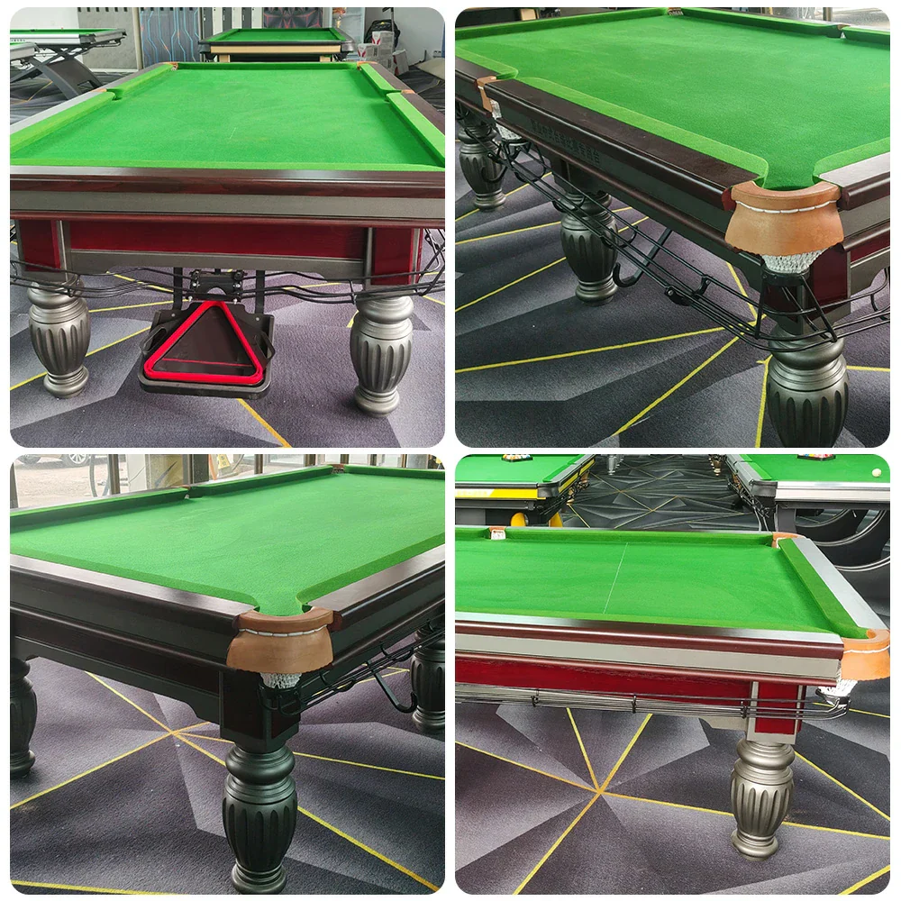 QUESLA 9FT Billiard Table - Solid Oak Frame, Bluestone Slate Surface, Durable Copper Pockets, Free Accessories Package - Image 3