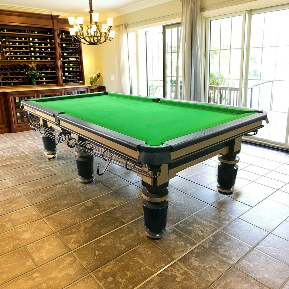QUESLA 9FT Billiard Table - Solid Oak Frame, Bluestone Slate Surface, Durable Copper Pockets, Free Accessories Package - Image 2