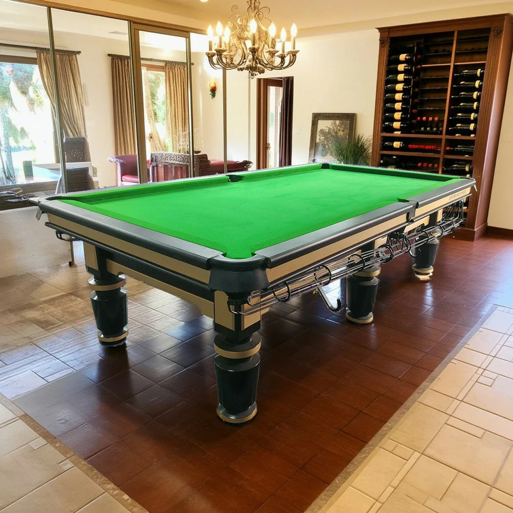 QUESLA 9FT Billiard Table - Solid Oak Frame, Bluestone Slate Surface, Durable Copper Pockets, Free Accessories Package - Image 4