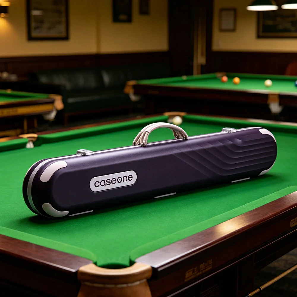 QUESLA Billiard Cue Case 3 Butts 4 Shafts EVA Hard Shell Waterproof Portable Storage 83.5cm Home Club Travel Use - Purple - Image 2