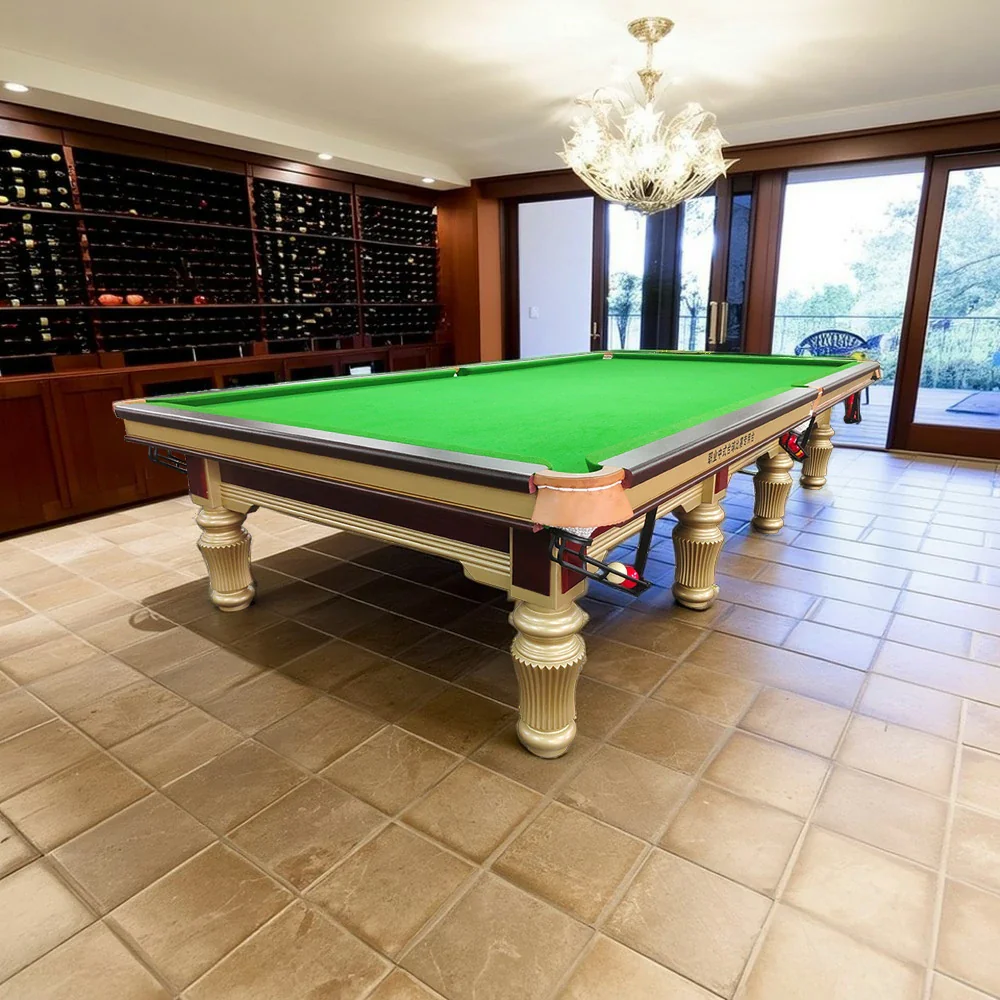 QUESLA 12FT Billiard Table Solid Pine Frame, Copper Pockets, Bluestone Slate Surface, Free Accessories Package - Image 2