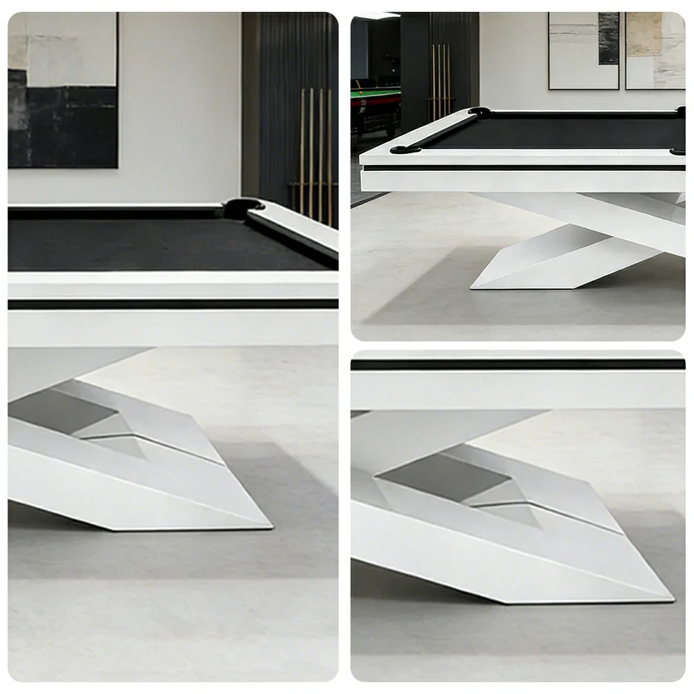 QUESLA WP09 7/8/9FT Premium Slate Billiard Table - 25mm Professional Slate Top, Luxury Frame with Free Accessories - White & Black - Image 3
