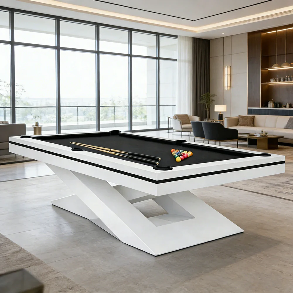 QUESLA WP09 7/8/9FT Premium Slate Billiard Table - 25mm Professional Slate Top, Luxury Frame with Free Accessories - White & Black - Image 4