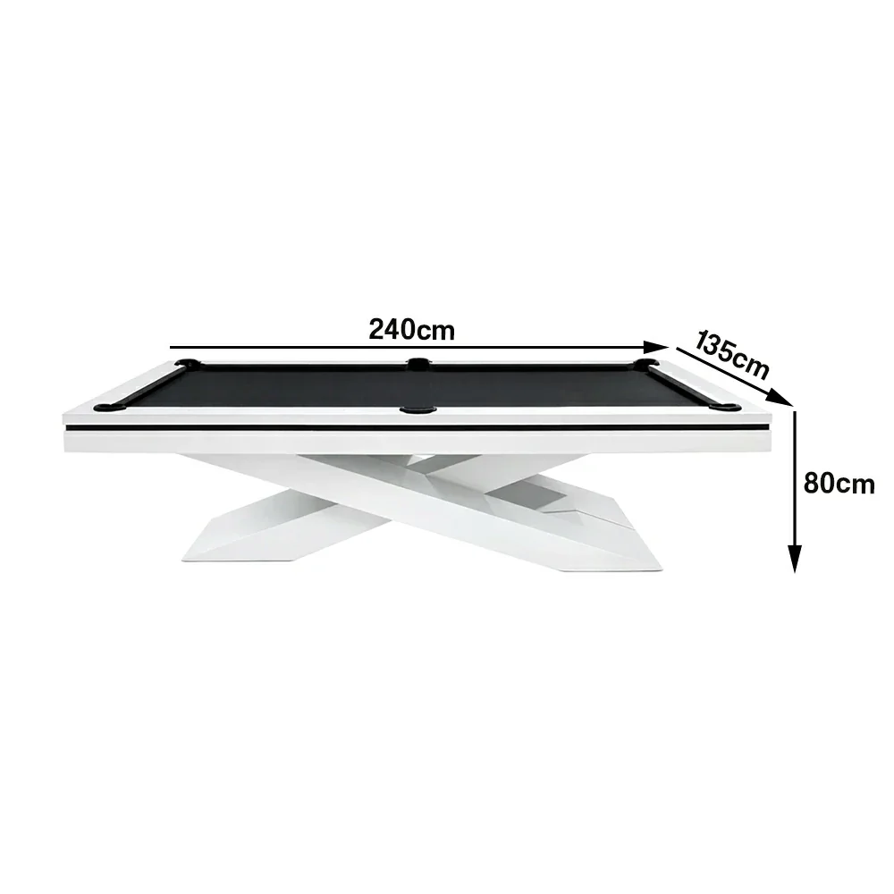 QUESLA WP09 7/8/9FT Premium Slate Billiard Table - 25mm Professional Slate Top, Luxury Frame with Free Accessories - White & Black - Image 6