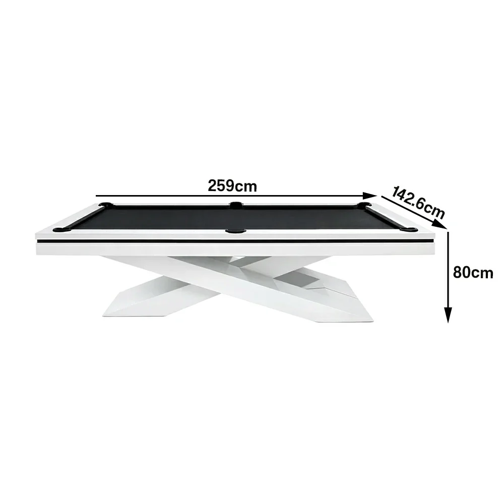 QUESLA WP09 7/8/9FT Premium Slate Billiard Table - 25mm Professional Slate Top, Luxury Frame with Free Accessories - White & Black - Image 7