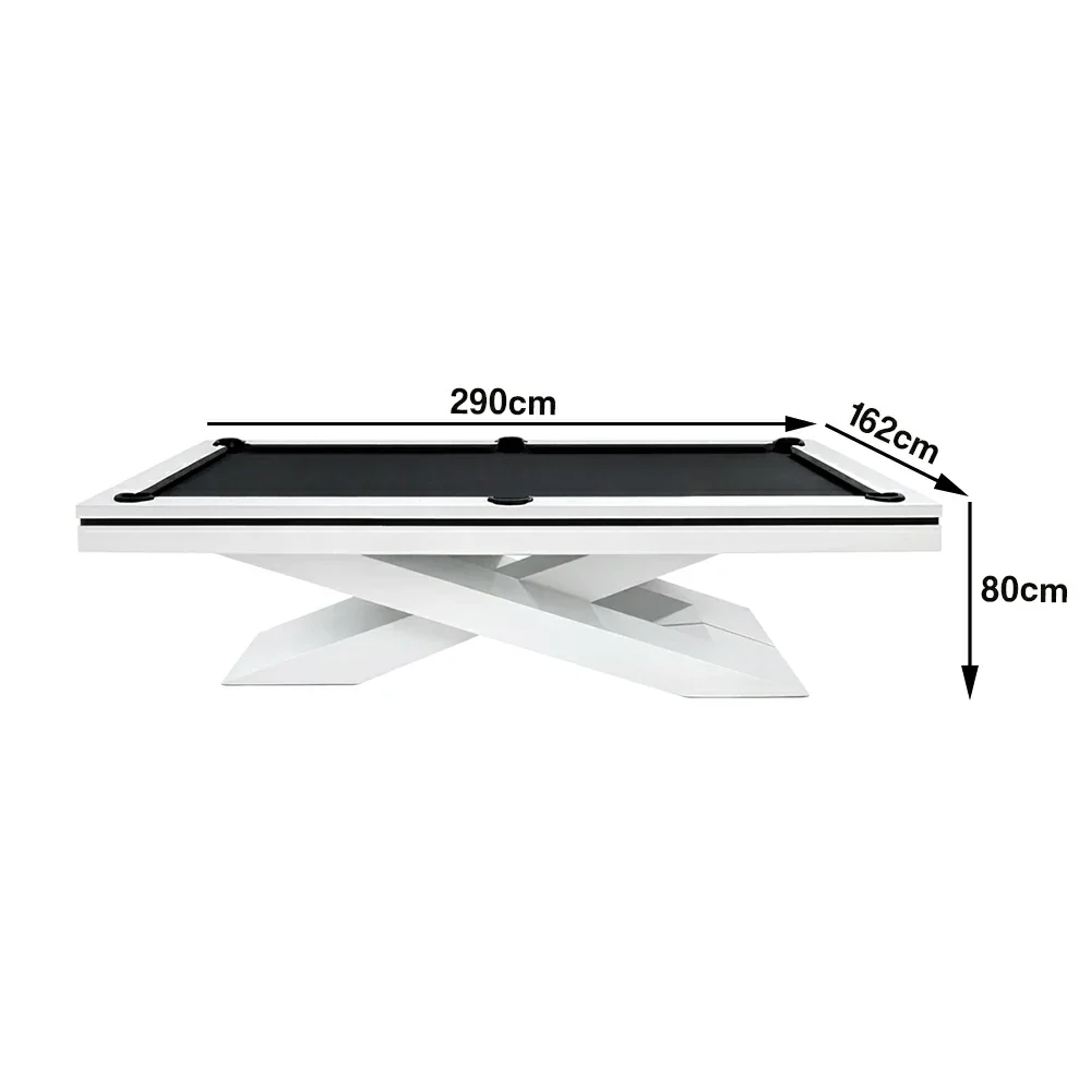 QUESLA WP09 7/8/9FT Premium Slate Billiard Table - 25mm Professional Slate Top, Luxury Frame with Free Accessories - White & Black - Image 8