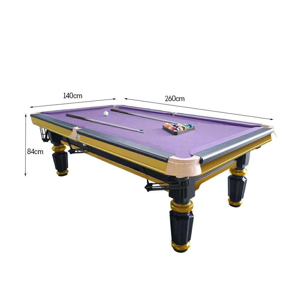 QUESLA 4.5cm Thickness Slate 8FT Steel Handrail Luxury Pool Snooker Billiard Table with Elegant Brass Detailing - Image 70