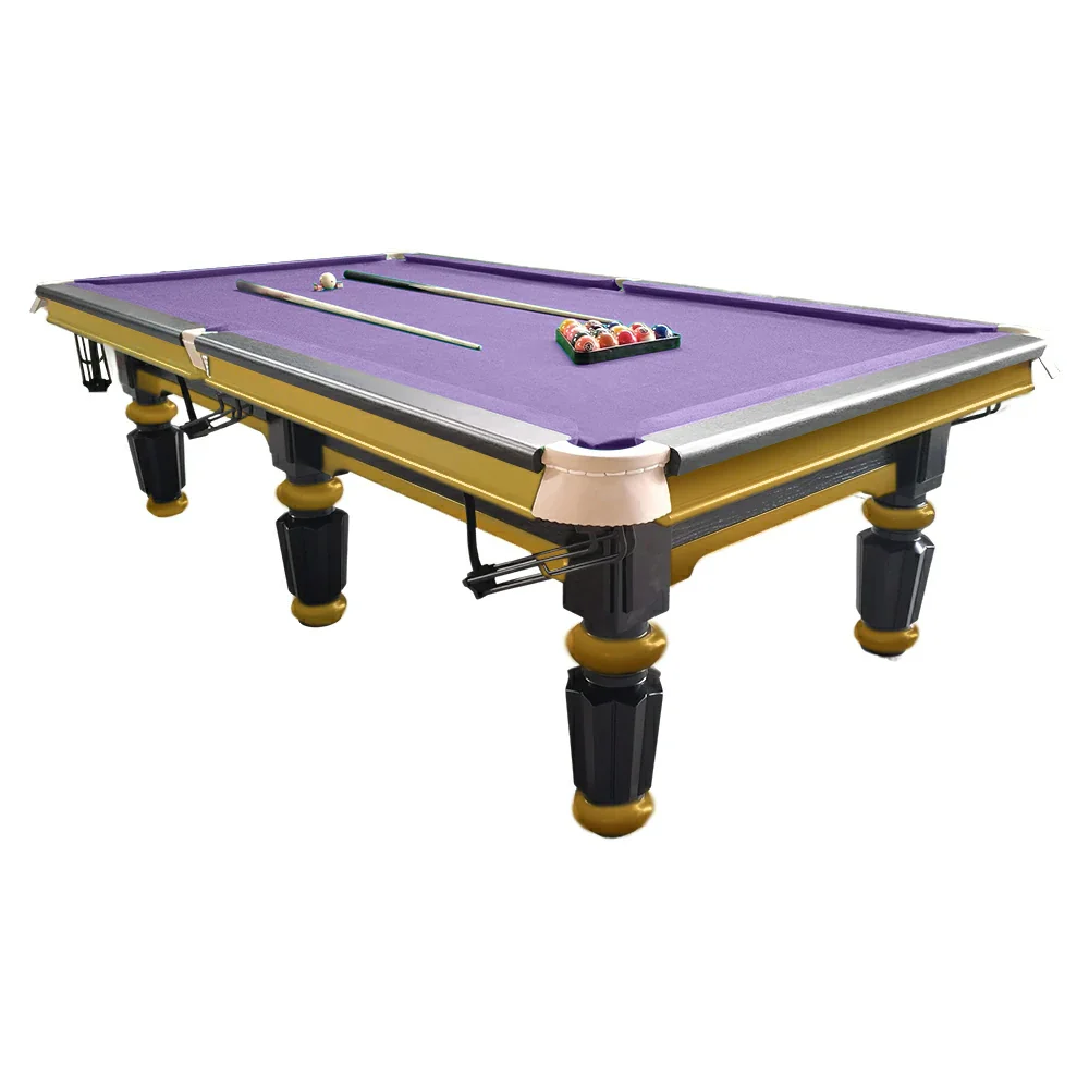QUESLA 4.5cm Thickness Slate 9FT Steel Handrail Luxury Pool Snooker Billiard Table with Elegant Brass Detailing - Image 25