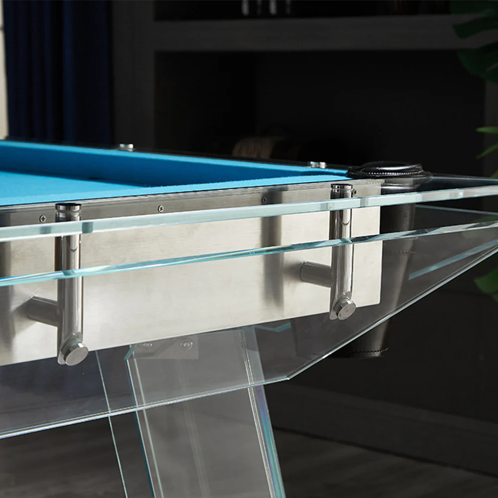 QUESLA L041 7/8/9FT Marble Top Billiard Table Transparent Tempered Glass Frame - Image 13