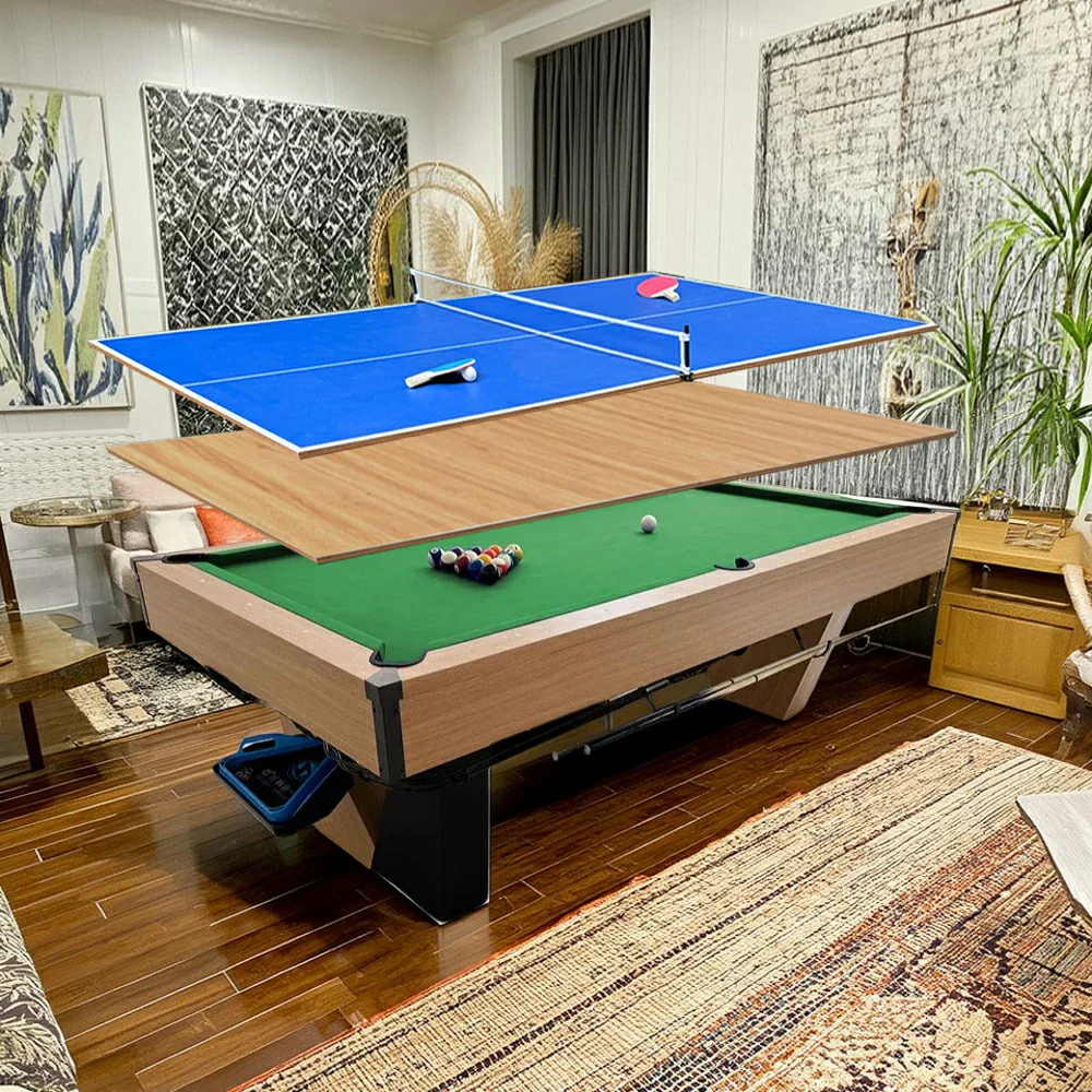 CUETIQ 8FT Black Marble Pool Table - Automatic Ball Return, 3-in-1 Multi-Function Design - Image 2