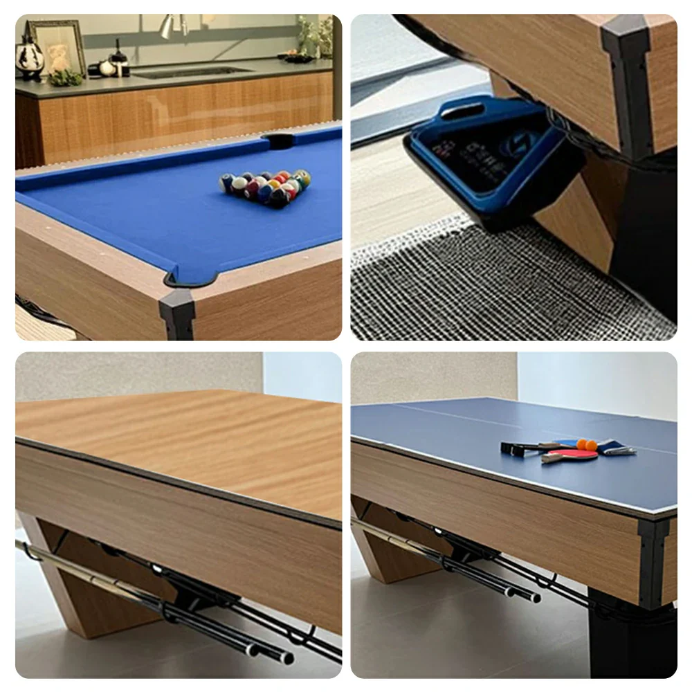 CUETIQ 8FT Black Marble Pool Table - Automatic Ball Return, 3-in-1 Multi-Function Design - Image 10
