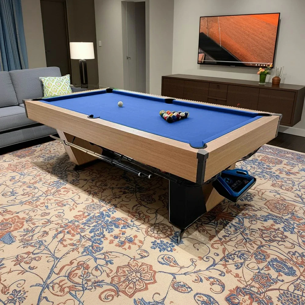CUETIQ 8FT Black Marble Pool Table - Automatic Ball Return, 3-in-1 Multi-Function Design - Image 11