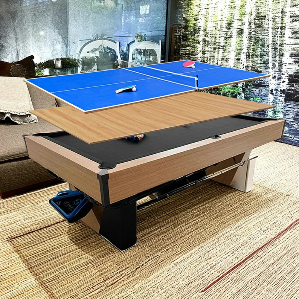 CUETIQ 8FT Black Marble Pool Table - Automatic Ball Return, 3-in-1 Multi-Function Design - Image 14