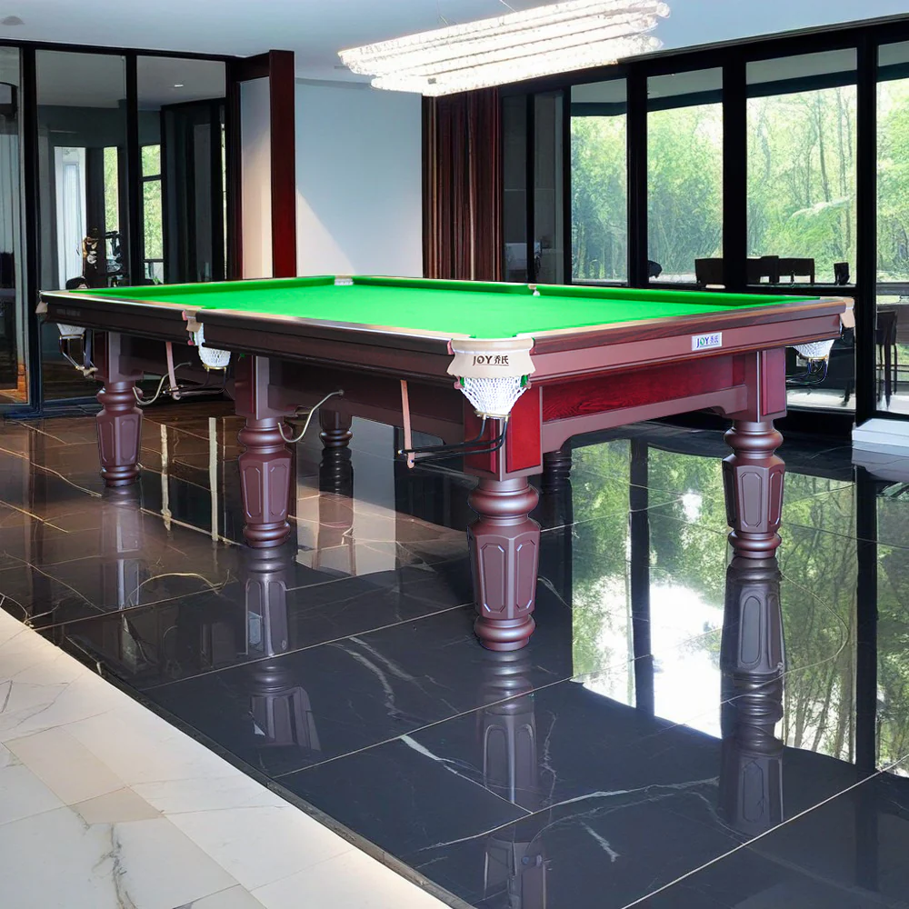 JOY Q3+ 9FT Chinese Luxury Slate Table Pool Table Maroon/Brown Frame - Image 3