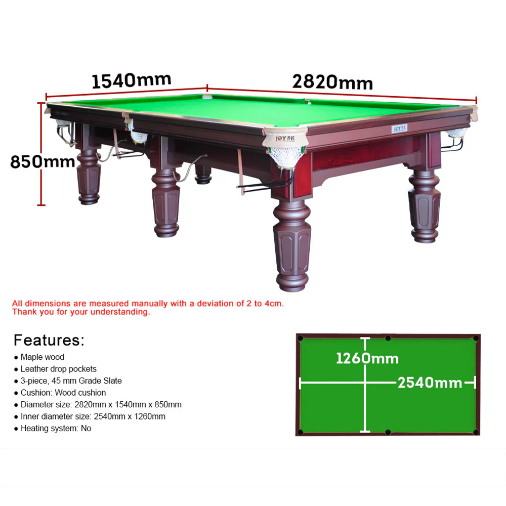 JOY Q3+ 9FT Chinese Luxury Slate Table Pool Table Maroon/Brown Frame - Image 9