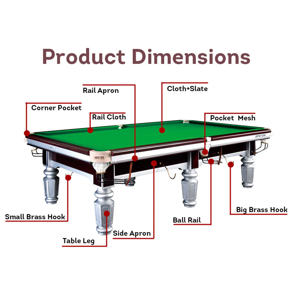 JOY Q7 9FT Chinese Luxury Slate Table Pool Table Sliver Frame - Image 8