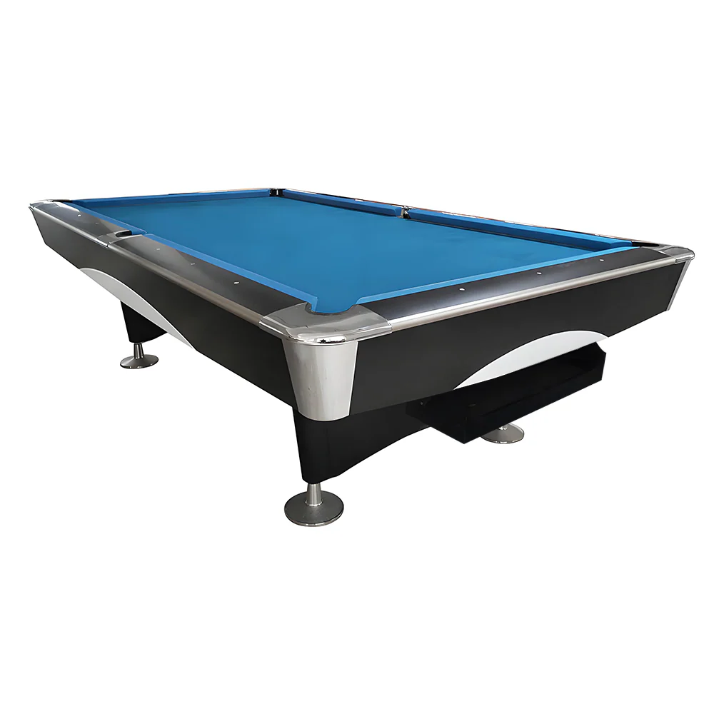 QUESLA 4D 9FT Slate Pool Snooker Table Billiards Table - Oak&Blue - Image 3