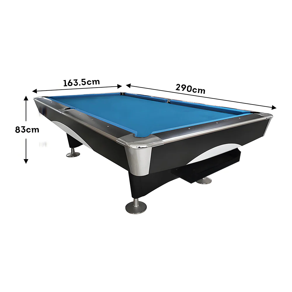 QUESLA 4D 9FT Slate Pool Snooker Table Billiards Table - Oak&Blue - Image 7