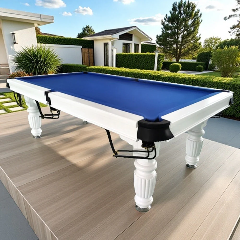 QUESLA 8FT Pool Table 2025 Model - Classic Slate Design Upgraded with Reinforced Legs & Pro Ball Nets - Professional Billiard Table, Solid Timber White Frame - Image 9