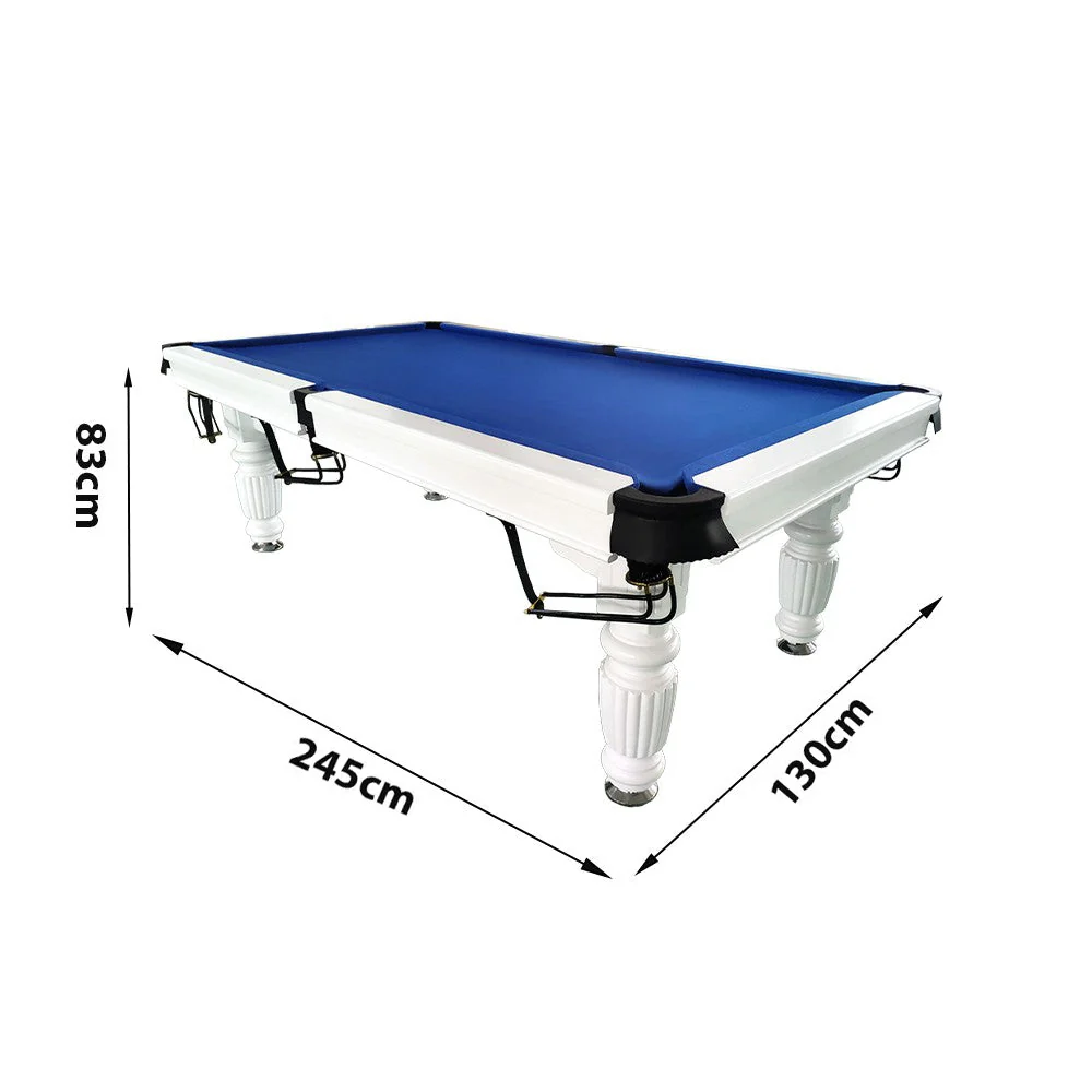 QUESLA 8FT Pool Table 2025 Model - Classic Slate Design Upgraded with Reinforced Legs & Pro Ball Nets - Professional Billiard Table, Solid Timber White Frame - Image 39
