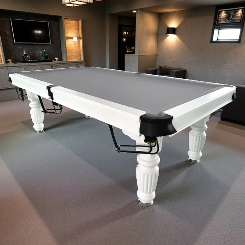 QUESLA 8FT Pool Table 2025 Model - Classic Slate Design Upgraded with Reinforced Legs & Pro Ball Nets - Professional Billiard Table, Solid Timber White Frame - Image 10