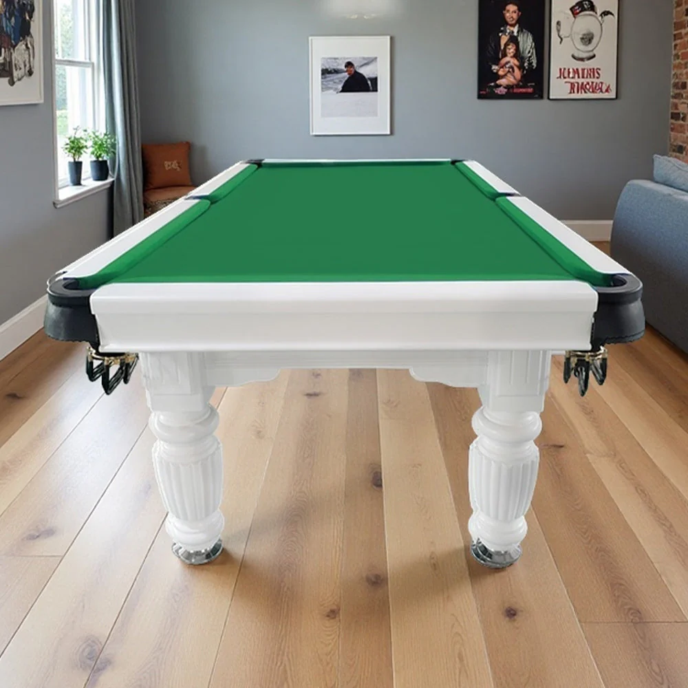 QUESLA 8FT Pool Table 2025 Model - Classic Slate Design Upgraded with Reinforced Legs & Pro Ball Nets - Professional Billiard Table, Solid Timber White Frame - Image 18