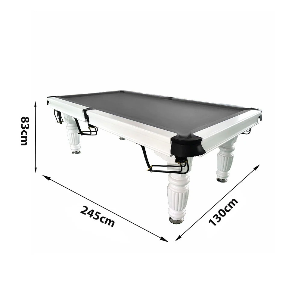 QUESLA 8FT Pool Table 2025 Model - Classic Slate Design Upgraded with Reinforced Legs & Pro Ball Nets - Professional Billiard Table, Solid Timber White Frame - Image 34