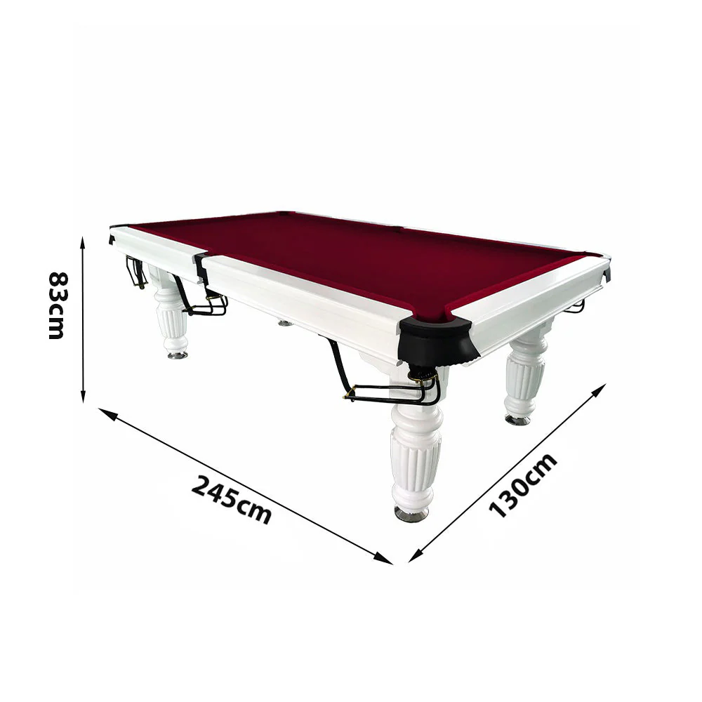 QUESLA 8FT Pool Table 2025 Model - Classic Slate Design Upgraded with Reinforced Legs & Pro Ball Nets - Professional Billiard Table, Solid Timber White Frame - Image 33