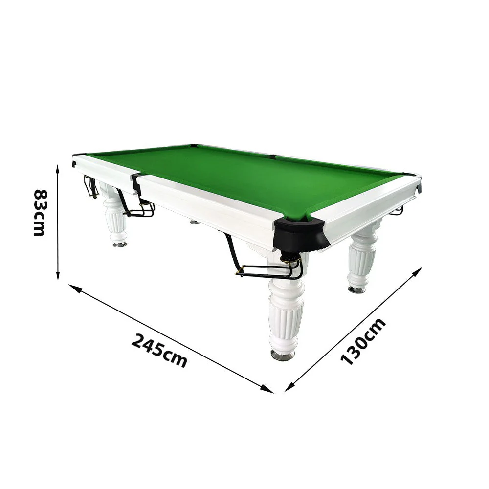 QUESLA 8FT Pool Table 2025 Model - Classic Slate Design Upgraded with Reinforced Legs & Pro Ball Nets - Professional Billiard Table, Solid Timber White Frame - Image 36
