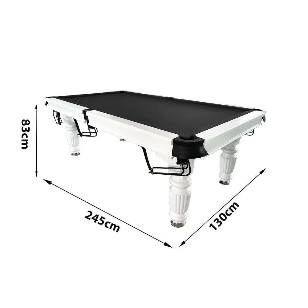 QUESLA 8FT Pool Table 2025 Model - Classic Slate Design Upgraded with Reinforced Legs & Pro Ball Nets - Professional Billiard Table, Solid Timber White Frame - Image 37