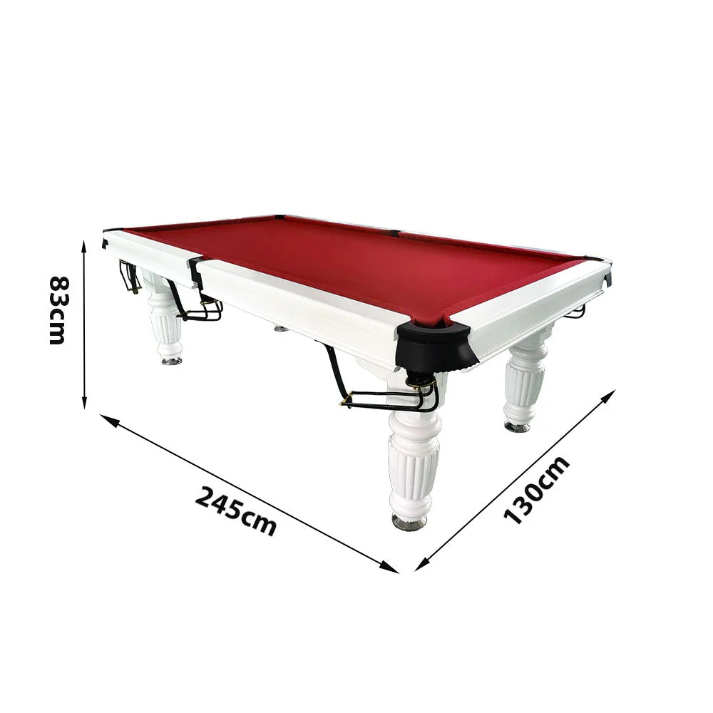 QUESLA 8FT Pool Table 2025 Model - Classic Slate Design Upgraded with Reinforced Legs & Pro Ball Nets - Professional Billiard Table, Solid Timber White Frame - Image 38
