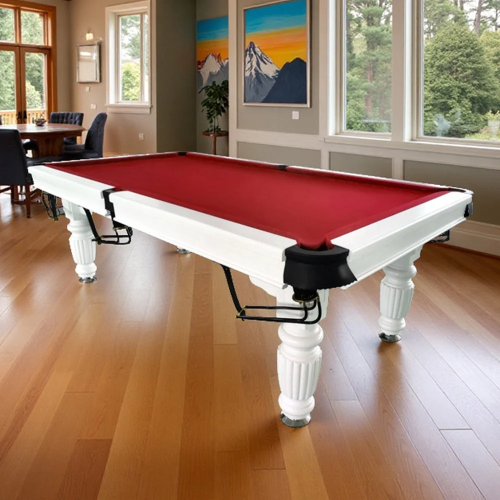 QUESLA 8FT Pool Table 2025 Model - Classic Slate Design Upgraded with Reinforced Legs & Pro Ball Nets - Professional Billiard Table, Solid Timber White Frame - Image 17