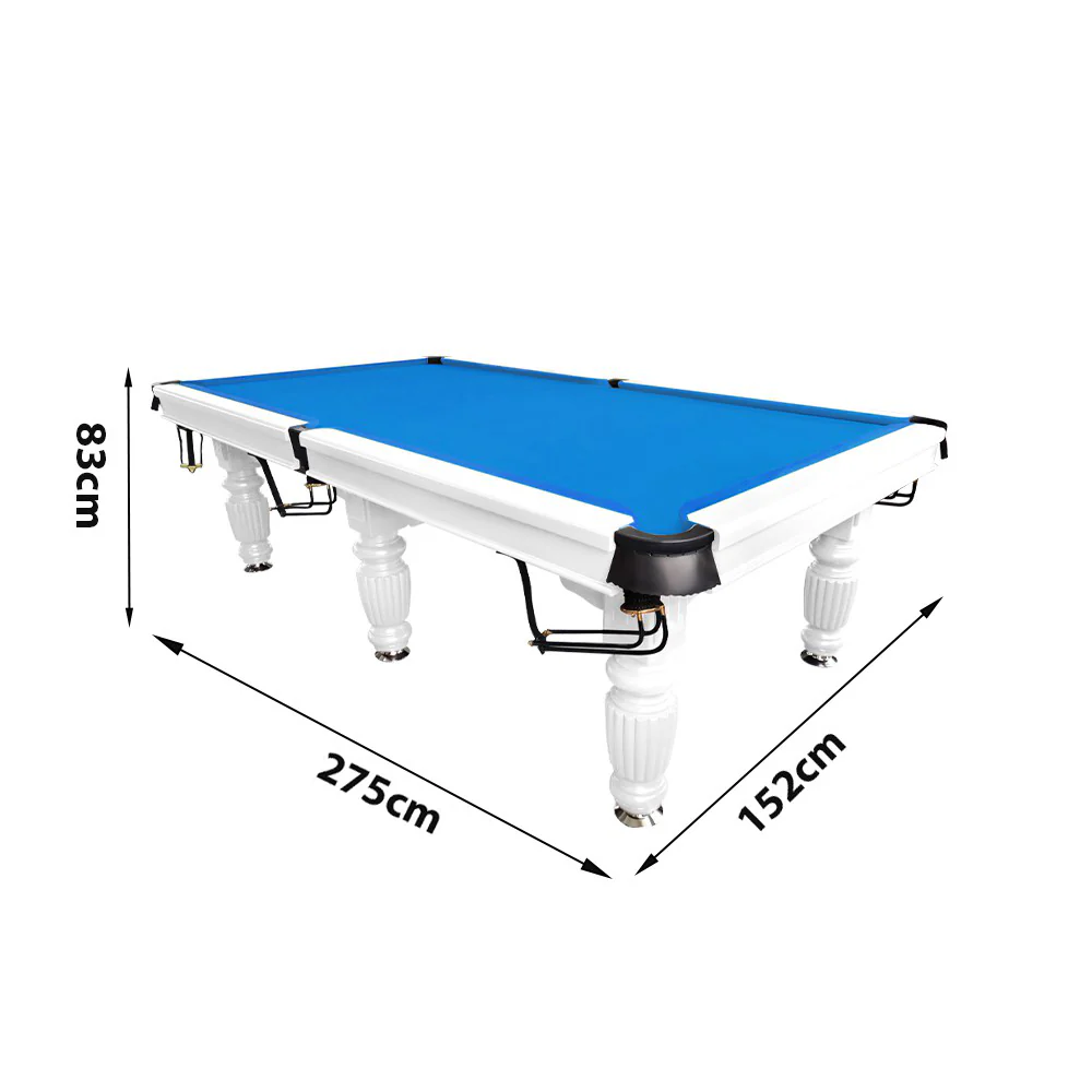 QUESLA 9FT Pool Table 2025 Model - Classic Slate Design Upgraded with Reinforced Legs & Pro Ball Nets - Professional Billiard Table, Solid Timber White Frame - Image 10