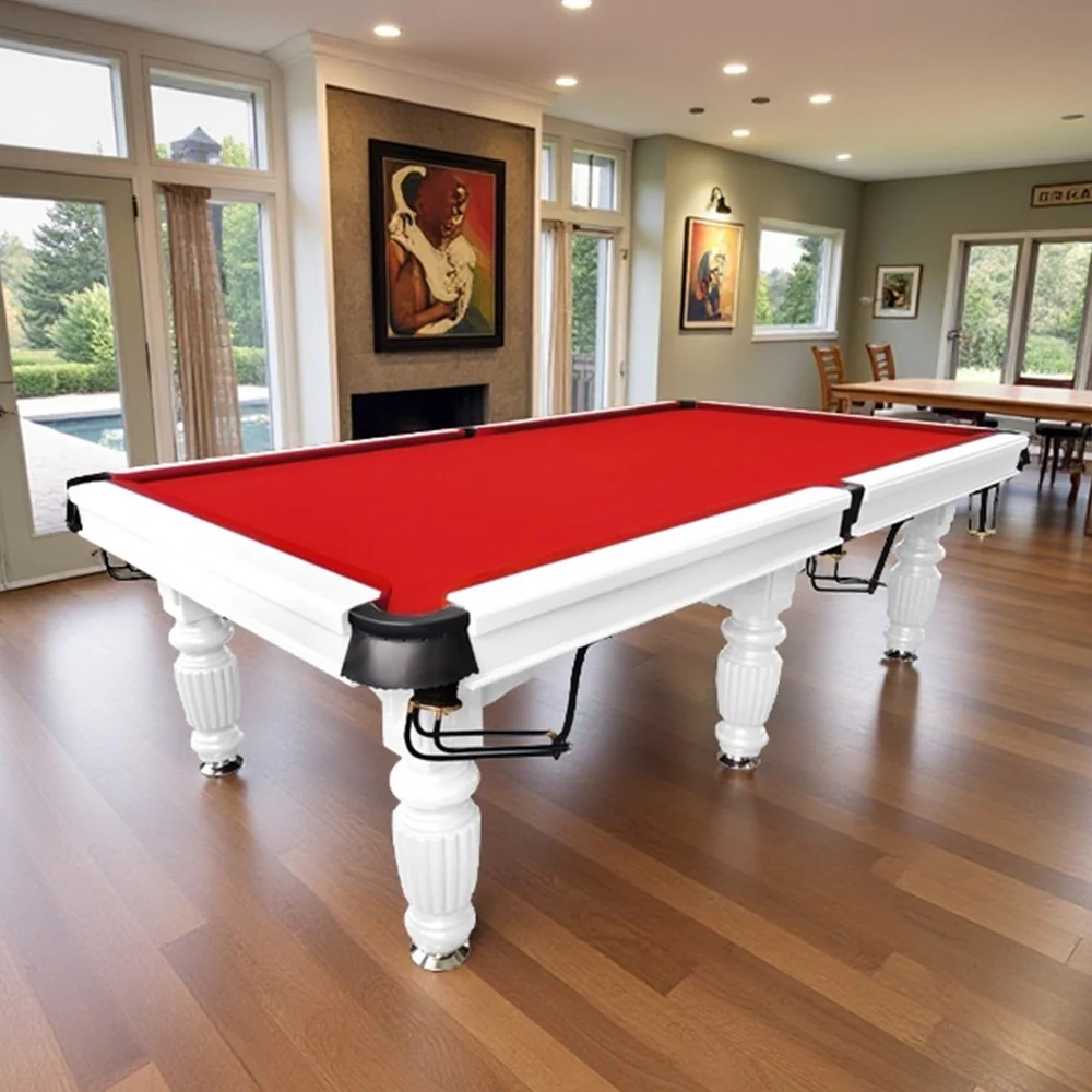 QUESLA 9FT Pool Table 2025 Model - Classic Slate Design Upgraded with Reinforced Legs & Pro Ball Nets - Professional Billiard Table, Solid Timber White Frame - Image 14