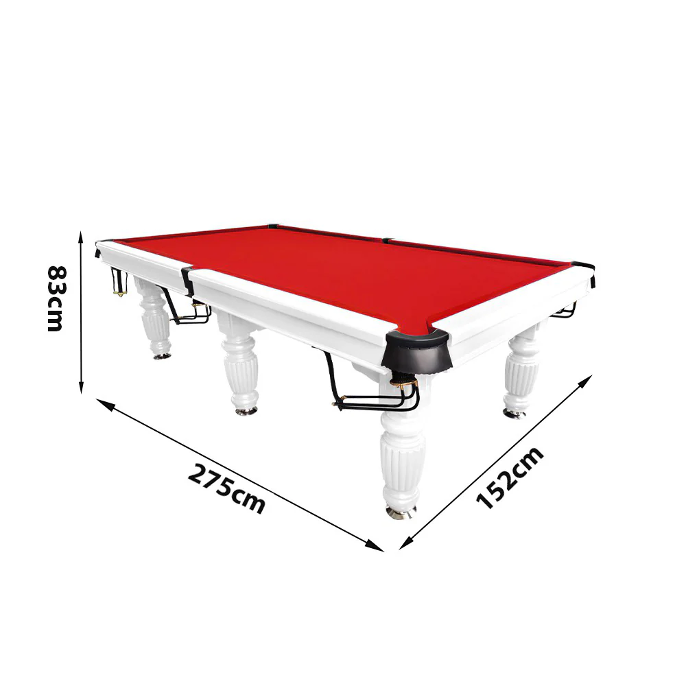 QUESLA 9FT Pool Table 2025 Model - Classic Slate Design Upgraded with Reinforced Legs & Pro Ball Nets - Professional Billiard Table, Solid Timber White Frame - Image 15